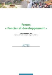 Actes du Forum « Foncier et développement »
